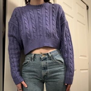 Sunday Best Lavender Cable Knit Sweater